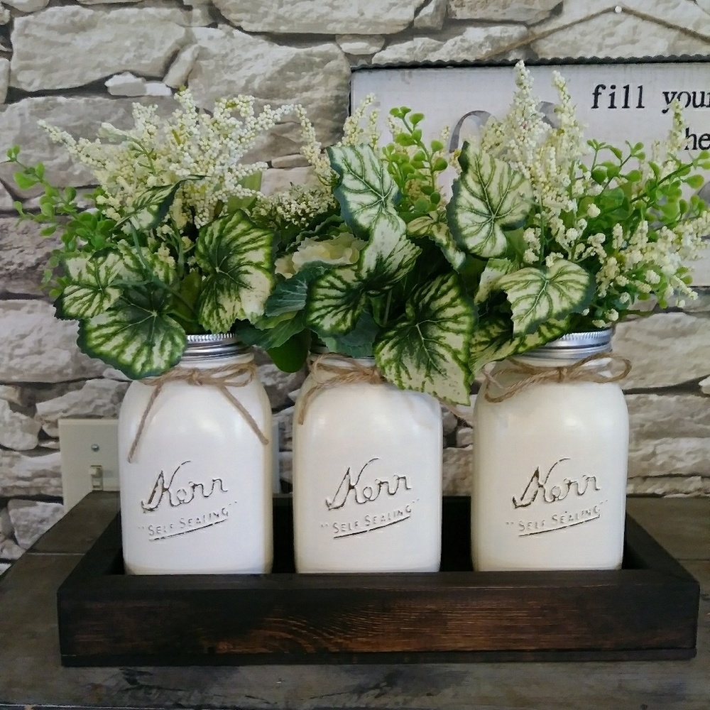 3pc Rustic Mason Jar Set W/Box